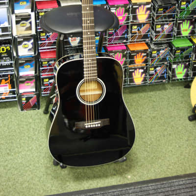 Ashland SD80 (By Crafter) steel acoustic dreadnought guitar in black finish image 1