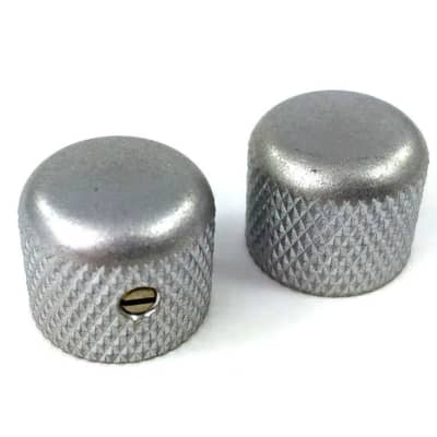 MK-3150-007 (2) Gotoh Factory Short Aged Chrome/Relic Dome Knobs for Guitar/Bass