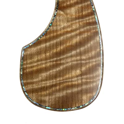 Bruce Wei, Solid Curly Maple Guitar Pickguard, Abalone Inlay fit Martin Style D28 (768) for sale