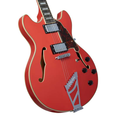 D'Angelico Premier DC Semi-Hollow Electric Guitar w/ Stairstep Tailpiece - Fiesta Red w/Gig Bag image 3