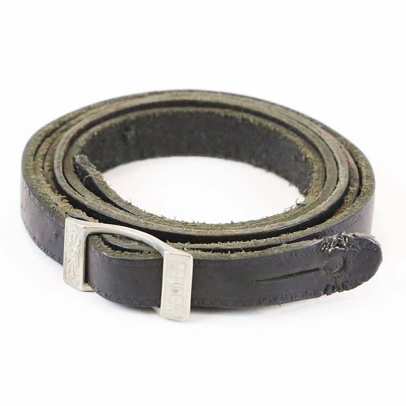 1960s Fender Electric Guitar Strap Black Leather Adjustable Reverb