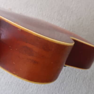Vintage 1950 Kay Acoustic Guitar Redburst Fair Shape Worn Cracks Splits Beat Up Rare Waverly Tuners image 9