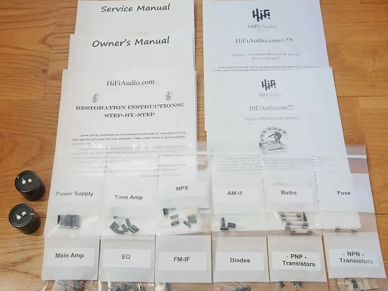 Sherwood S7310 restoration kit filter capacitor repair rebuild fix  			