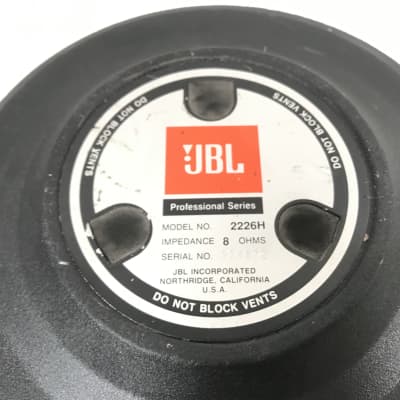 ★即納★JBL 2226H 15インチ 8 Ohm ハイパワープロオーディオスピーカー★新品★ JBL 2226H Pro Series 15\" Low Frequency Transducer Woofers (Pair) 8