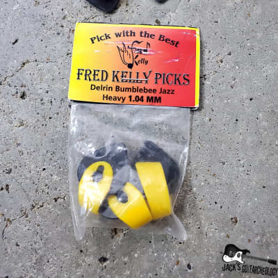 Fred Kelly Picks Heavy 1.04 Bumblebee Jazz Picks - Pack of 5 (Black / Yellow) image 2