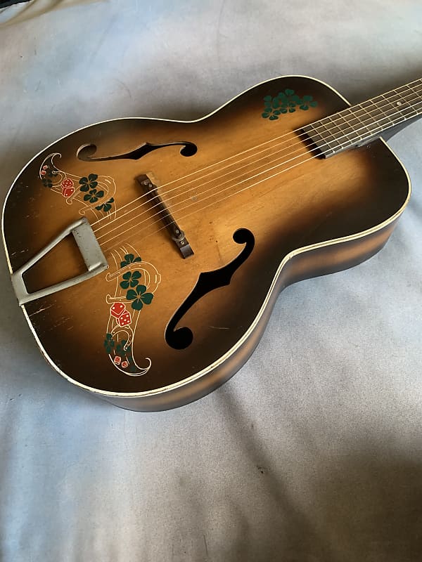 1940's Del Oro Archtop Acoustic w/Dice & 4 Leaf Clovers  RARE !! image 1