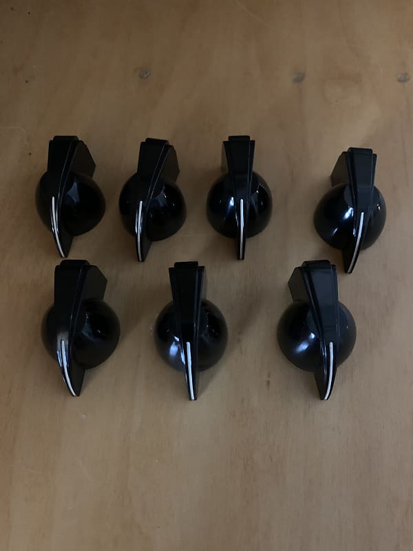 Fender Chicken Head Knobs set of 7 Black Reverb