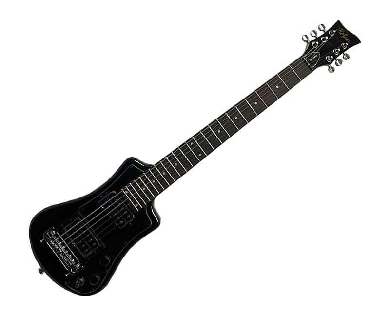 Hofner Deluxe Shorty Electric Travel Guitar w/ Gig Bag - Black - Used image 1