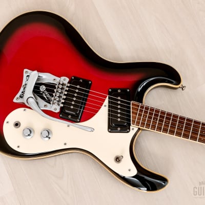 2000s Mosrite USA Ventures Model Mark I 1964 Vintage Reissue Red Sunburst w/ Vibramute, Fillmore image 9