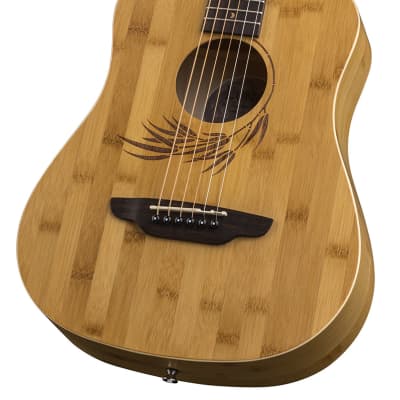 Luna SAF-BAMBOO Safari Bamboo 3/4 Scale Travel Guitar Natural with Design, Support Indie Music ! image 3
