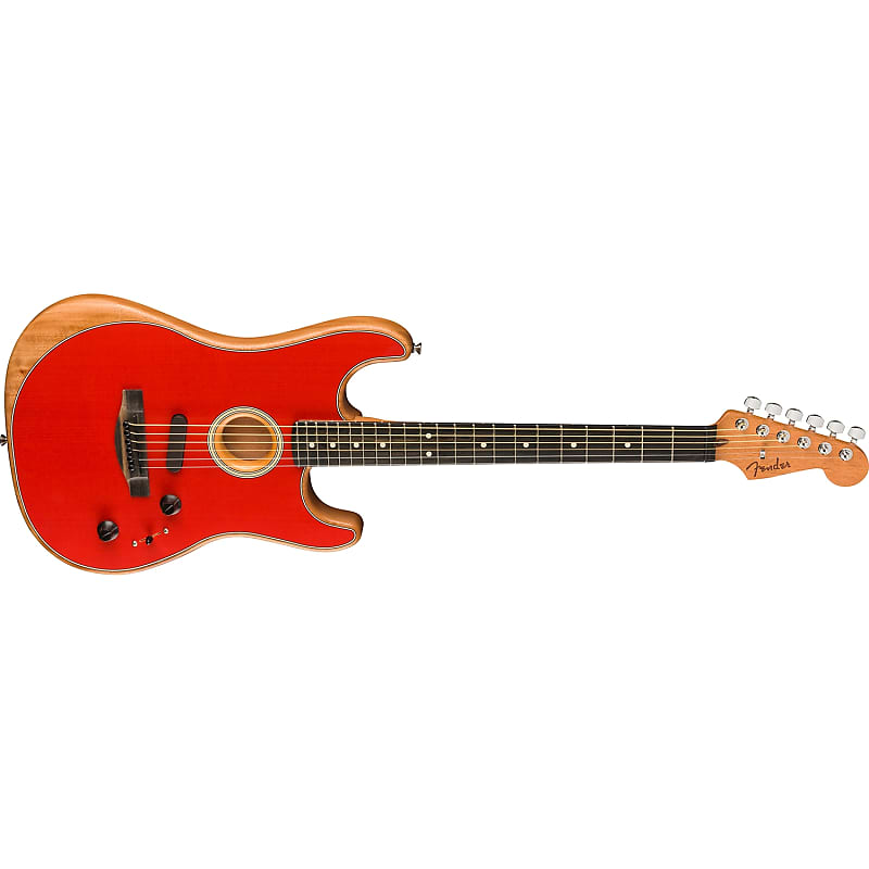 Fender American Acoustasonic Strat Guitar, Ebony Fretboard