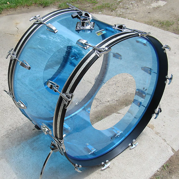 1970s Ludwig Vistalite 14x24" Bass Drum with Single-Color Finish image 1