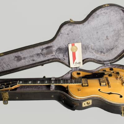 Guild  Duane Eddy DE-500 Thinline Hollow Body Electric Guitar (1967), ser. #EI-127, original black hard shell case. image 10