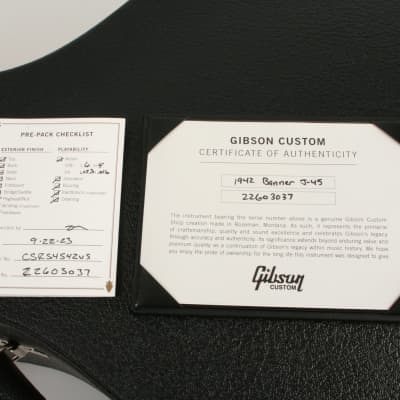 Gibson Custom Shop 1942 Banner J-45 Vintage Sunburst 22603037 image 11