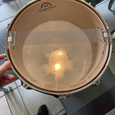90s Ludwig 6.5 Classic maple snare drum Gold sparkle image 14