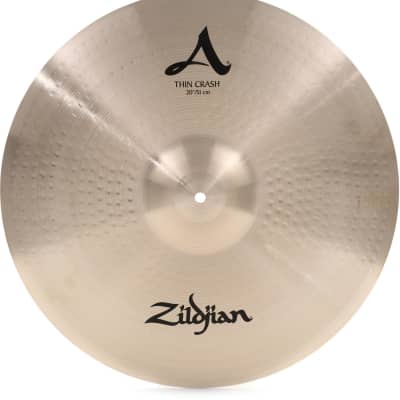 Zildjian 20 inch A Zildjian Thin Crash Cymbal  Bundle with Zildjian Hickory Dip Series Drumsticks - 5A - Wood Tip - Black image 3
