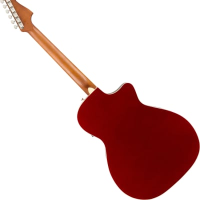 Fender Newporter Player Lefty Acoustic-Electric Guitar, Candy Apple Red Bundle image 2