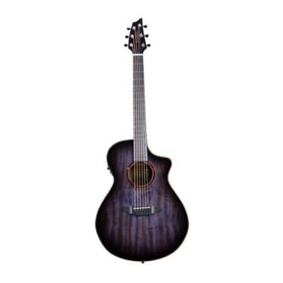 Breedlove Pursuit Exotic S Concert 6-String Myrtlewood Wood Top Acoustic Electric Guitar with Slim Neck and Pinless Bridge (Right-Handed, Blackberry Burst) for sale