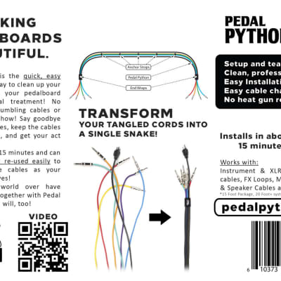 Pedal Python™ Cable Management System 25 Foot Black (DIY | Reverb