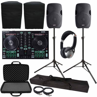Roland DJ-202 Serato DJ Controller + 12" Active Speakers + Carrying Bag Pack image 1