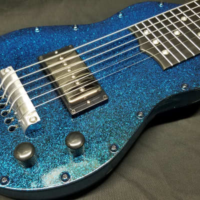 Fouke Industrial Guitars - Aluminum Lap Steel Magnum Blue Sparkle image 4