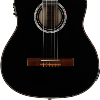 Ortega RCE145 Classical Acoustic-Electric Guitar (with Gig Bag) - Black image 2