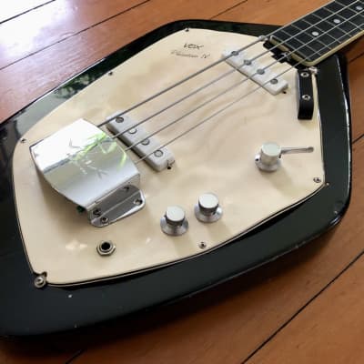 1969 Vox V210 Phantom IV Electric Bass Black Original Teardrop Case Made in Italy image 3