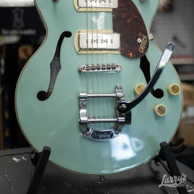 Gretsch G2655T-P90 Streamliner Center Block Jr with Bigsby - Two-Tone- Mint Metallic and Vintage Mahogany Stain image 1