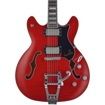 Hagstrom Tremar Viking Deluxe, Semi-hollow Electric Guitar with Tremolo, Wild Cherry Transparent Gloss image 4