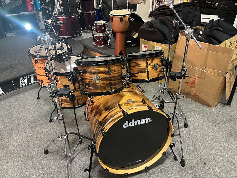 ddrum Limited "Dios" 5 piece Zebrawood drum set 2019 Reverb Canada