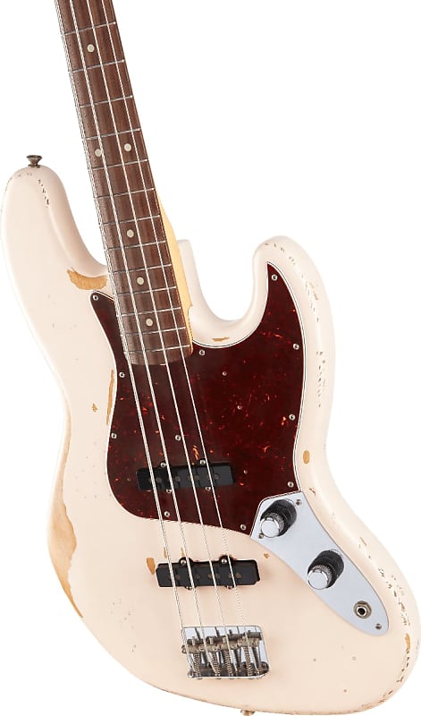 Fender Flea Jazz Bass. Rosewood FB, Roadworn Shell Pink image 1
