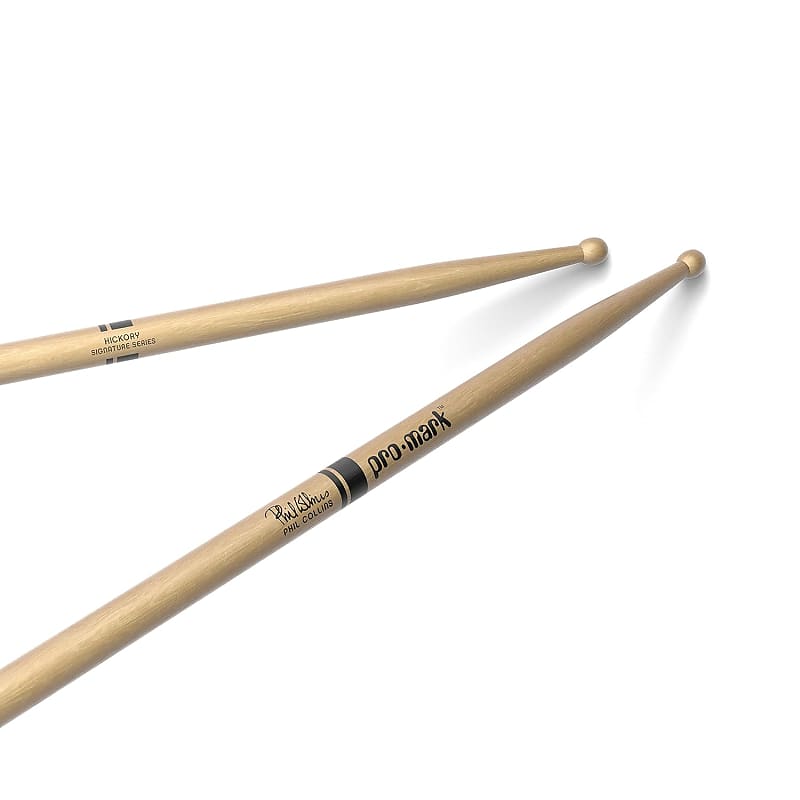 Phil Collins Hickory Drumsticks, Wood Tip, One Pair | Reverb