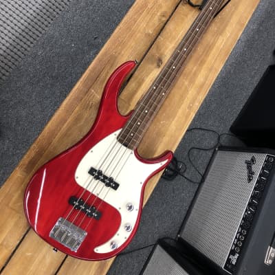Peavey Milestone IV Fretless Bass Guitar - Transpartent Red image 1