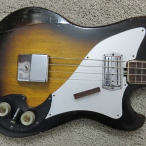 Vintage 1960s Teisco Decca Lyle Conrad Long Scale Bass Solid Tight Player Looks Cool Too! image 2