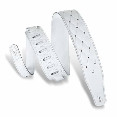 Levy's - MG26DS-WHT - Garment Leather Guitar Strap - White image 1