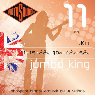 ROTOSOUND JK11 Jumbo King Light 011-052 Phosphor Bronze. Saiten für Akustik-Gitarre for sale