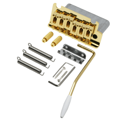 Wilkinson 52.5mm(2-1/16 inch) Full Block Strat Tremolo Bridge Pop-In Arm 6 Screws Chrome image 1