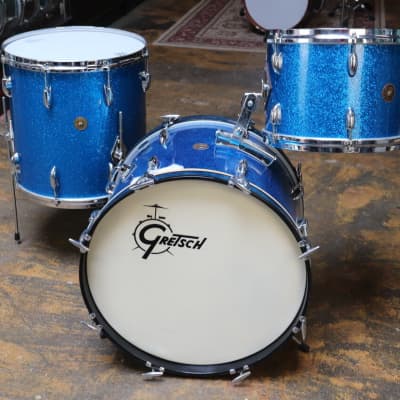 Vintage 1950's/60's Gretsch 6 Ply Shell Pack Blue Sparkle image 1