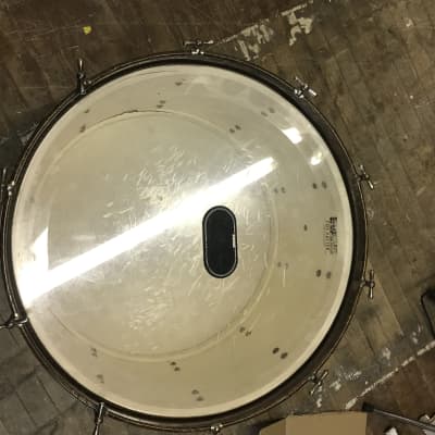 Leedy and Ludwig  24 x 14 Bass Drum with Spurs  1950s  White Marine Pearl image 6