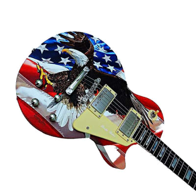 Bracken custom LP Land of the Free Electric Guitar 2022 - hand painted by world famous artist Danny Day image 4