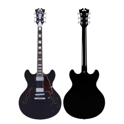 D'Angelico Premier DC Semi-Hollow Electric Guitar w/Stopbar Tailpiece Black Flake w/Gig Bag, New, Free Shipping image 4