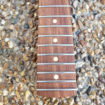 Warmoth Strat Neck, Partly Loaded, Rare Flamed Goncalo Alves, Stainless Frets, Floyd Rose Nut image 6