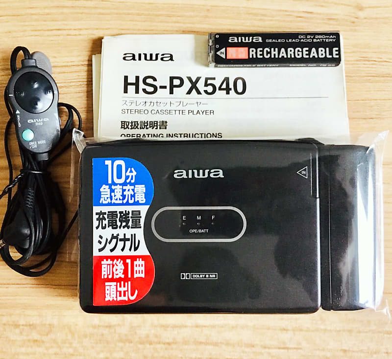 AIWA PX540 Walkman Cassette Player, Cool Black & Near Mint