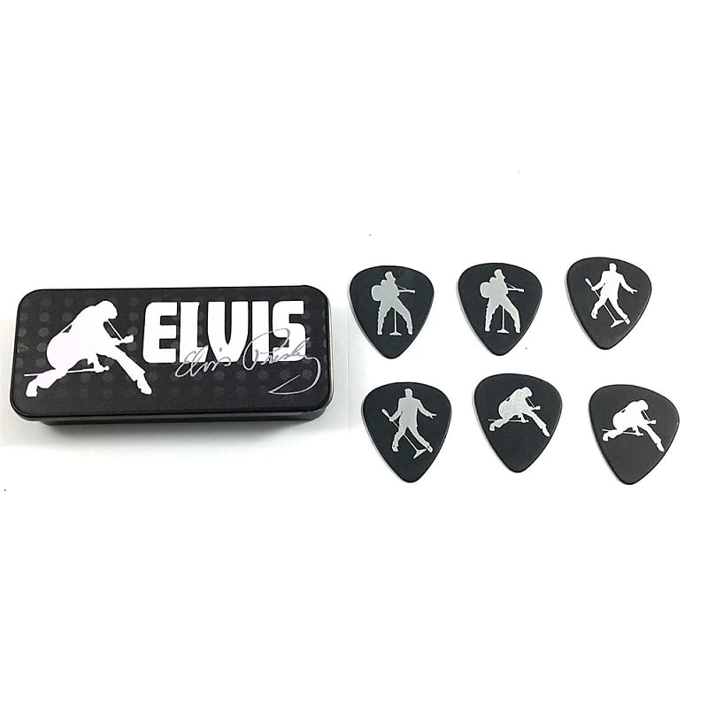 Dunlop EPPT09 Elvis Presley Silver Silhouette Guitar Pick Tin (6-Pack) image 1