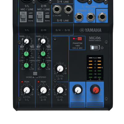 Yamaha MG06 6-Channel Analog Stereo Mixer, Brand New - In Stock image 1