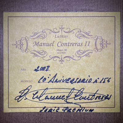 Manuel Contreras 10th Anniversary Premium Series 2008 Classical Guitar Cedar/CSA Rosewood image 11