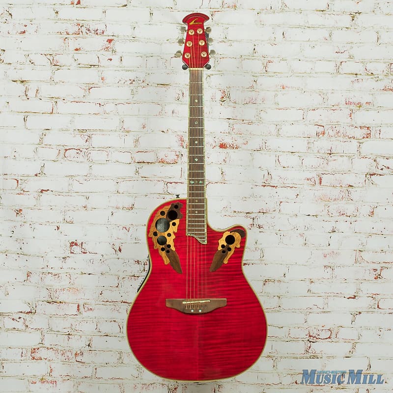 Ovation CS 247 Celebrity Acoustic Electric Guitar Flamed Red