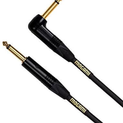 Mogami 10' Gold Angled Instrument Cable image 1
