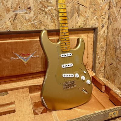 Fender Custom Shop Limited Edition '55 Bone Tone Strat Relic - Aged Hle Gold, Gold Hardware image 5