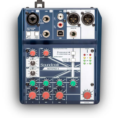 Soundcraft Notepad-5 5 Channel Compact Studio or Podcast Mixer w/ USB Interface image 1